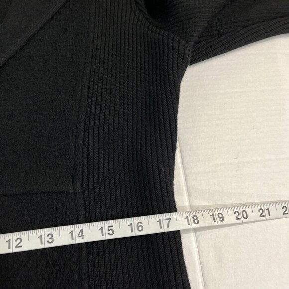 Herman Geist Cardigan Sweater Womens S Black Wool Button Academia Ribbed Trim - Picture 6 of 9